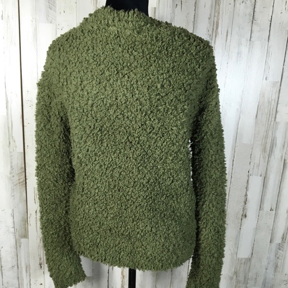 RXB Boucle Knit Cardigan Sweater Army Green NWT - Picture 5 of 7
